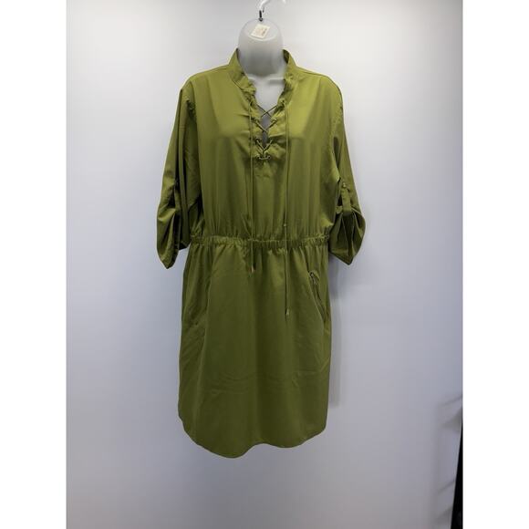Speed Limit MPH Button Down Olive Green 3/4 Sleeve Women’s Plus 1X - Picture 1 of 10